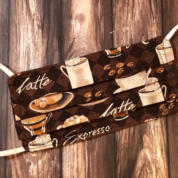 Latte coffee reusable face mask - Picture 2 of 2